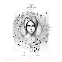 music lines from sheet music and they have the lyrics "times like these" running along them  tattoo design idea