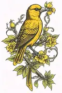 yellow canary tattoo design idea