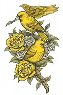 yellow canary tattoo design idea