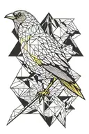 yellow canary minimal  tattoo design idea