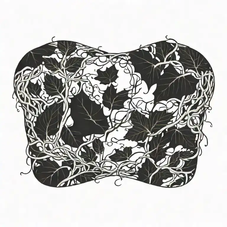 Vines wrapping around upper chest and arms like a necklace tattoo design idea