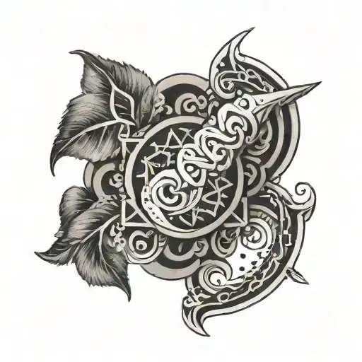 Design a tattoo that incorporates fighting elements with Lithuanian historical symbols tattoo design idea