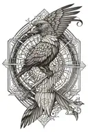 Half bird half vitruvian man  tattoo design idea