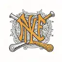 4 vertical New York Yankee Jersey's on the forearm with background filler  tattoo design idea