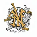 4 vertical New York Yankee Jersey's on the forearm with background filler  tattoo design idea