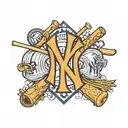 4 vertical New York Yankee Jersey's on the forearm with background filler  tattoo design idea