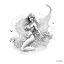 Aphrodite on fire  tattoo design idea
