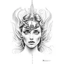 Aphrodite on fire  tattoo design idea