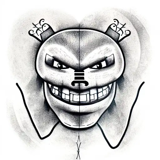 sun from five nights at freddy's mask tattoo design idea