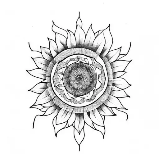 Sunflower tattoo design idea