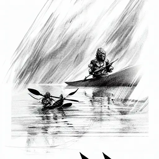 kayak tattoo design idea