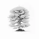 Bonsai pear tree tattoo design idea