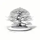 Bonsai pear tree tattoo design idea