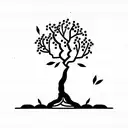 Bonsai pear tree tattoo design idea
