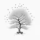 Bonsai pear tree tattoo design idea