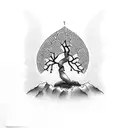 Bonsai pear tree tattoo design idea