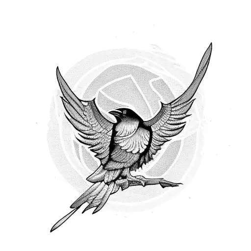 Raven with mandelas surrounding it tattoo design idea