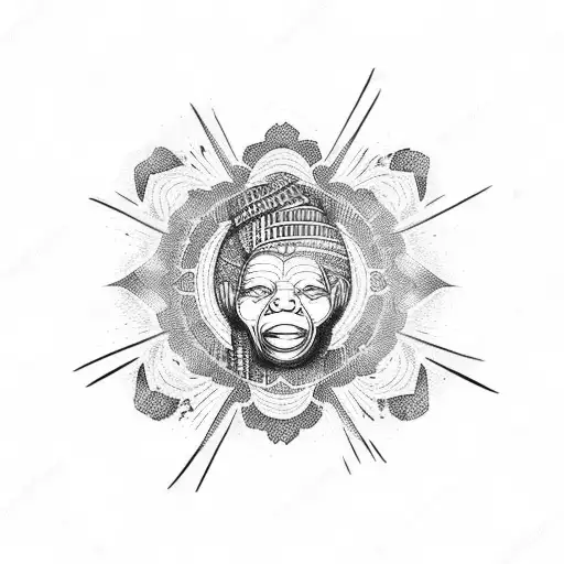 Mandela Sleeve design with one empty spot tattoo design idea