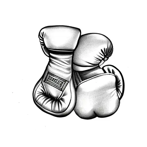 hanging boxing gloves tattoo