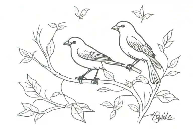 birdie tattoo design idea