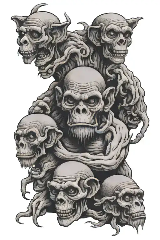 hear see speak no evil tattoo design idea