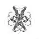 chains encircling arms tattoo design idea