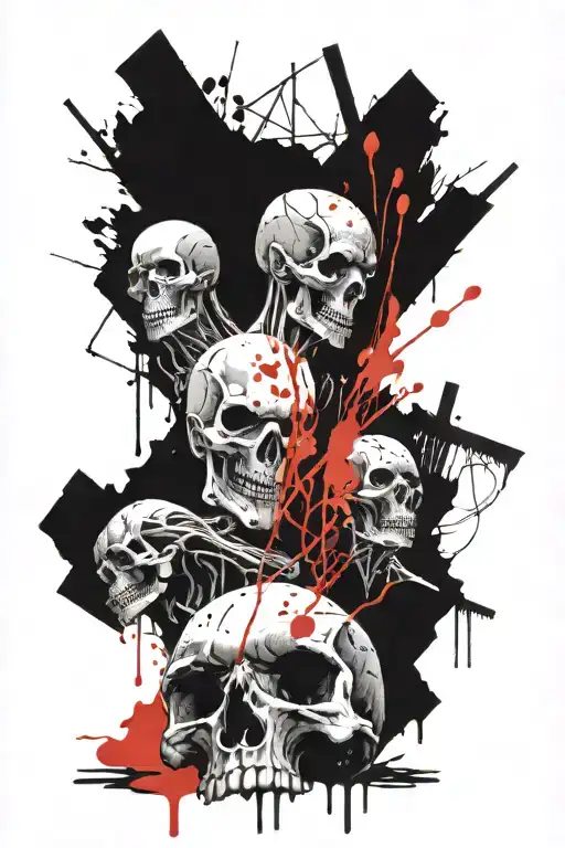 graveyard scene tattoo design idea