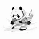 panda warrior zen tattoo design idea