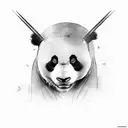 panda warrior zen tattoo design idea