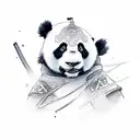 panda warrior zen tattoo design idea