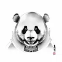 panda warrior zen tattoo design idea
