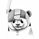 panda warrior zen food tattoo design idea