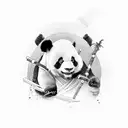 panda warrior zen food tattoo design idea