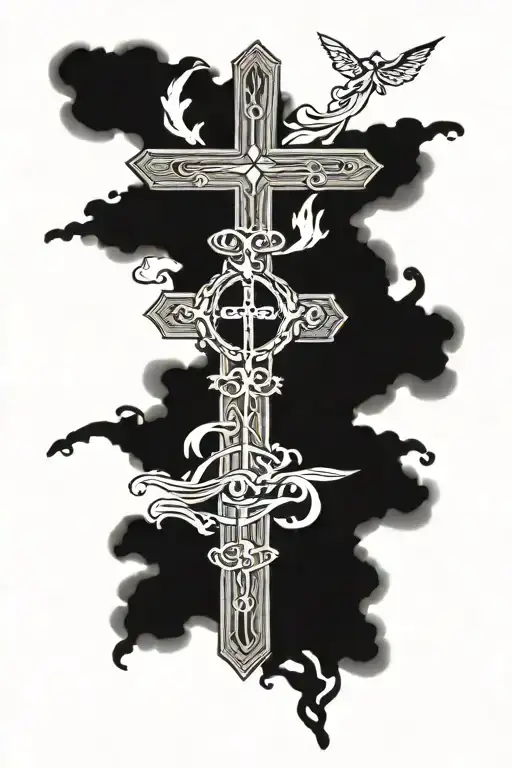 3 cross scripture verse tattoo design idea