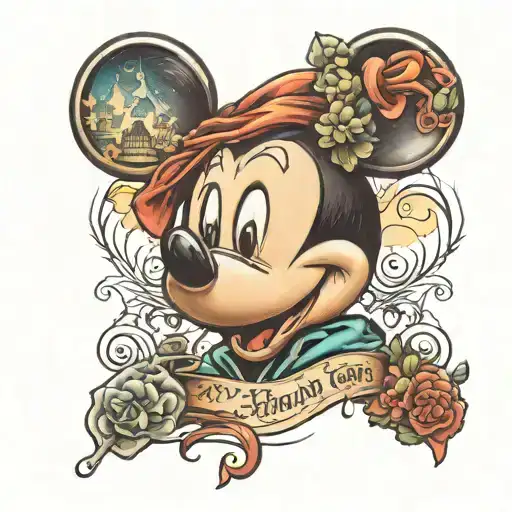 educator, compassion, Mickey Mouse ears, growth and faith tattoo design idea