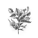 tobacco plant tattoo design idea