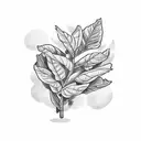 tobacco plant tattoo design idea
