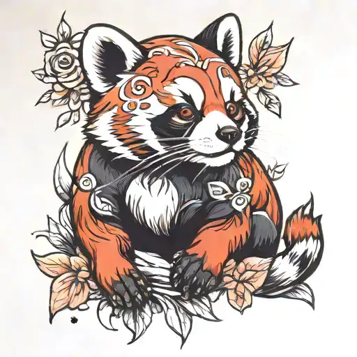 red panda  tattoo design idea