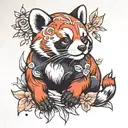 red panda  tattoo design idea