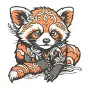 red panda  tattoo design idea