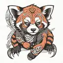 red panda  tattoo design idea