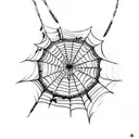 spider climbing spider web string  tattoo design idea