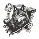 design a lone wolf arm sleave tattoo with high contrast for someone with a dark skin tone tattoo design idea