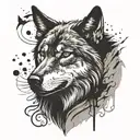 design a lone wolf arm sleave tattoo with high contrast for someone with a dark skin tone tattoo design idea