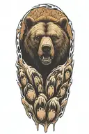 paw print of a bear tattoo design idea