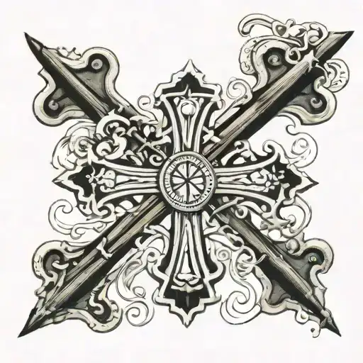 Cross with Proverbs 4:23 in roman numberals tattoo design idea