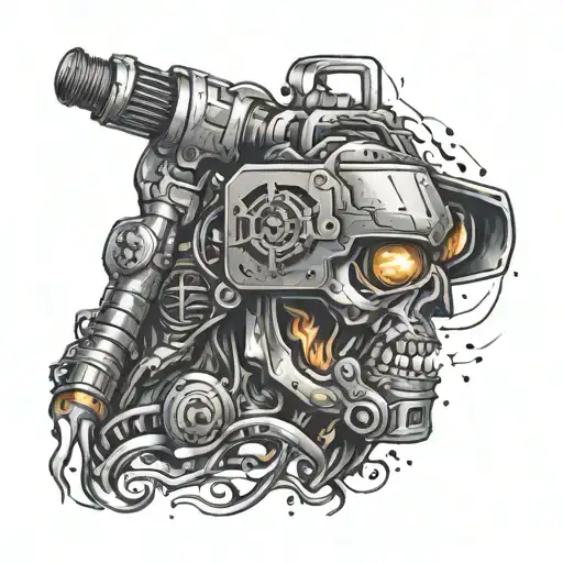 welding torch transforming tattoo design idea