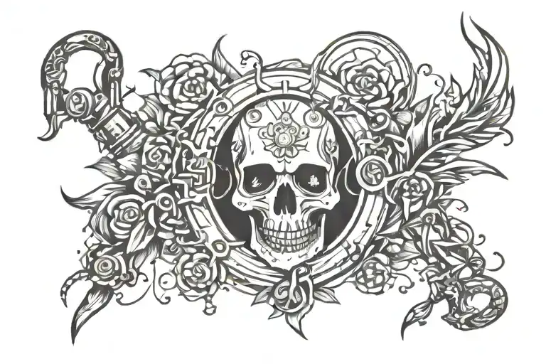 welding torch surrounded tattoo design idea