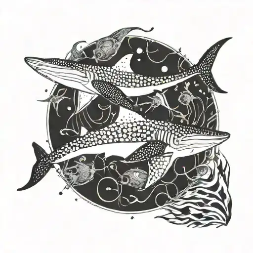 Manta Ray and Whale Shark tattoo design idea