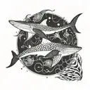 Manta Ray and Whale Shark tattoo design idea